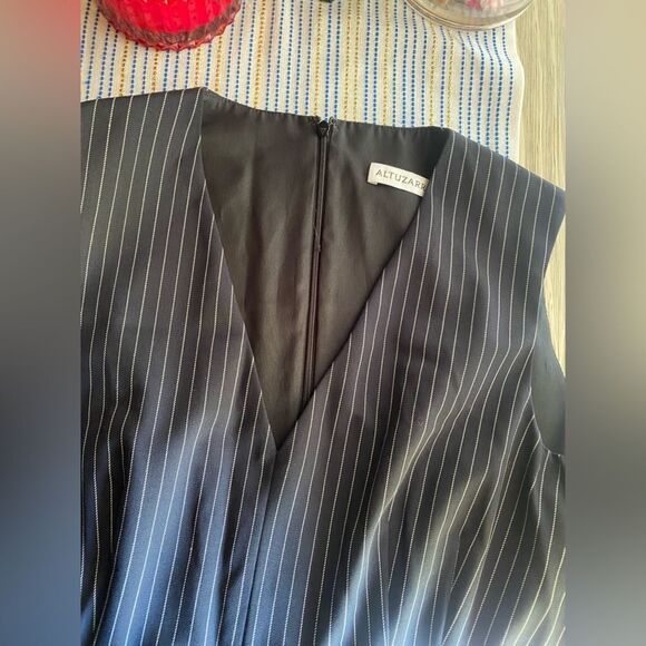 ALTUZARRA Dress Womens Size 40 Black/white Wool Knit Sleeveless V Neck - Picture 5 of 11